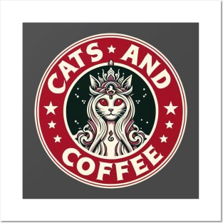 Cats and coffee Posters and Art